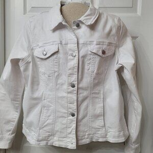 Croft & Barrow Women's Denim Jacket Stretch White XL